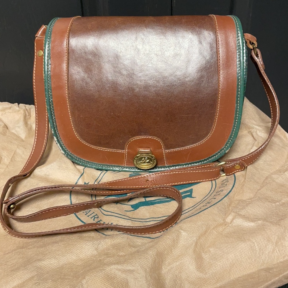 Vintage brown/green Brahmin leather crossbody bag